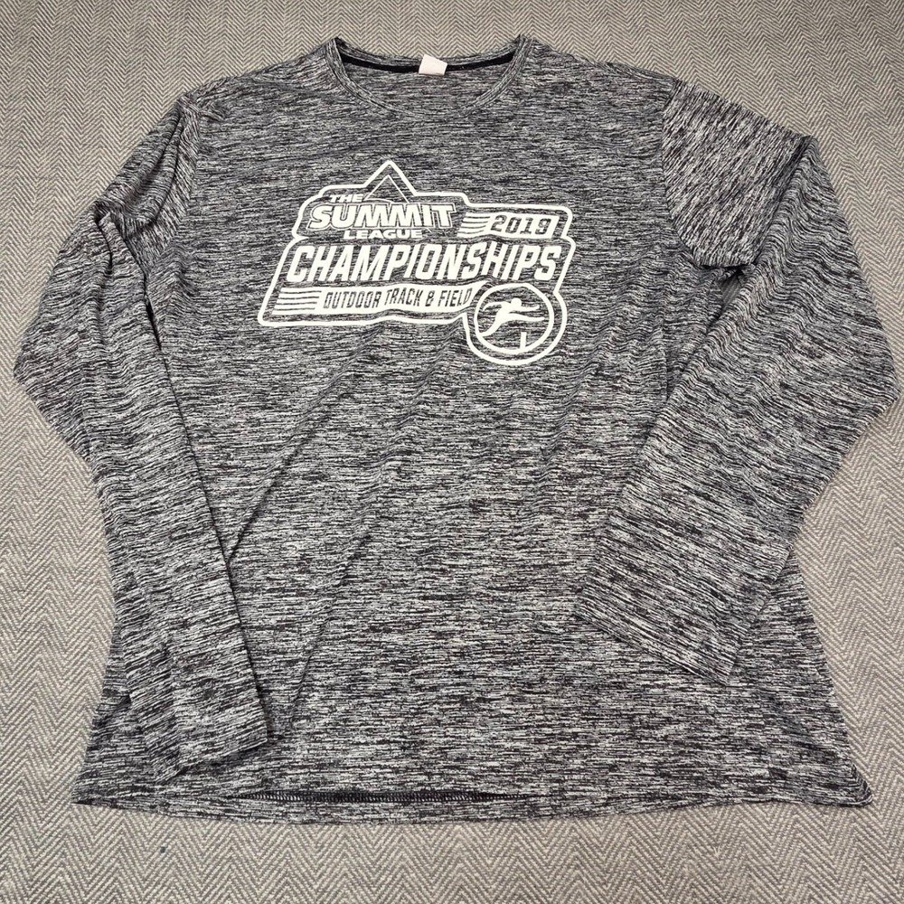 Sport-Tek The Summit League 2019 Track & Field Long Sleeve Shirt Mens Large Gray